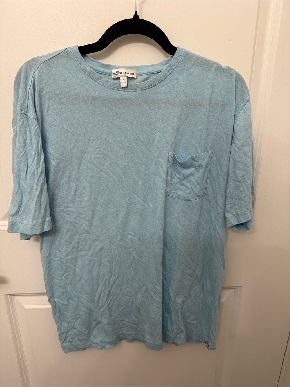 Peter Millar Light Blue Short Sleeve Pocket Tee